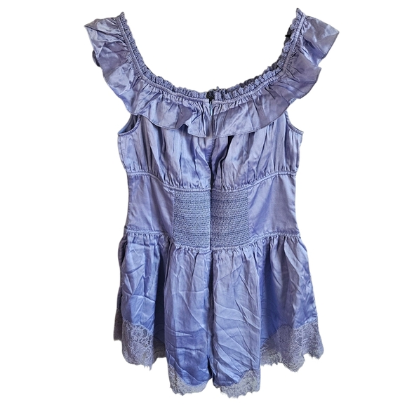 Fillyboo Purple 100% Silk Lace Detail Romper - Picture 2 of 11